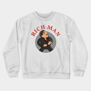 cute rich man character Crewneck Sweatshirt